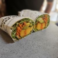 Veggie wrap with vegan pesto sauce at Galapagos in Koh Lanta