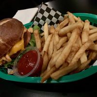 Vegan Burger and Fries  at The Good Bar in Long Beach