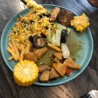 Changing buffet food, the fries are quite special! at Vegito in Hanoi