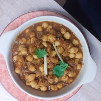 Chana Masala ( chickpeas with curry)...caril de grao de bico at Cozinha de Sonia  in Portimao