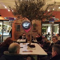 This is the outside in January. They have mushroom heatings as you can see. at Beat in Monterotondo