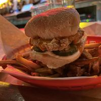 Vegan hot chicken sandwich  at Palomino Bar in Milwaukee