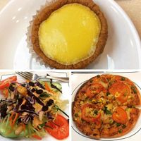 tart, salad, Hawaiian pizza  at Loving Hut - Wan Chai in Hong Kong Island