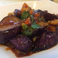 Eggplant with thai basil at Loving Hut - Wan Chai in Hong Kong Island