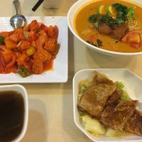 laksa, sweet & sour tofu, beancurd skin wrapped over veg at Loving Hut - Wan Chai in Hong Kong Island