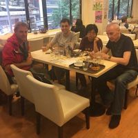 Meeting Vegan activists in Hong Kong, Shara and Steve. at Loving Hut - Wan Chai in Hong Kong Island