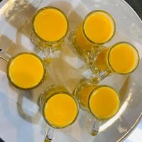 Vegan mango lassi with coconut  at New Himalaia in Lisbon