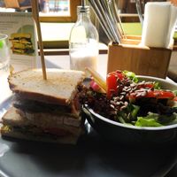 Sandwiche and salad at Katzentempel in Regensburg