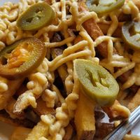 Vegan cheese fries at FLIP in Dublin