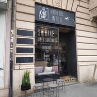 Café from outside at The Oat Bar in Prague