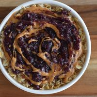 Peanut butter and jelly! at The Oat Bar in Prague