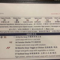 Vegan options clearly labeled  at Punjabi  in Beijing