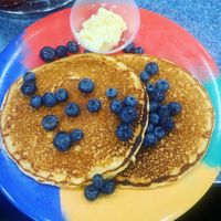 Vegan pancakes (I don't trust the butter though) at Cosmic Omelet in Manchester