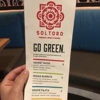 Vegan menu! at SolToro in Montville