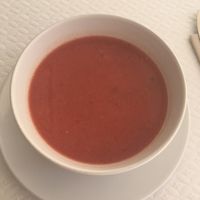 Beetroot and squash soup at Granos Espaço Vegetariano in Lisbon