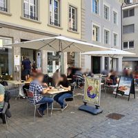 Outdoor seating at Panini in Aarau