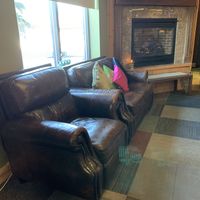 Lounge by the fireplace at Pad Thai Cafe in Soldotna