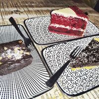 Three desserts: brownie, chocolate tart sea salt, Velvet Cake at The Hungry Tapir in Kuala Lumpur