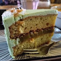 Pandan cake at The Hungry Tapir in Kuala Lumpur