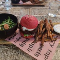 Vegan Pink Burger (Amazing taste) at The Hungry Tapir in Kuala Lumpur