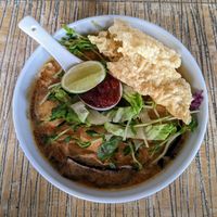 The vegan laksa - quite good at The Hungry Tapir in Kuala Lumpur