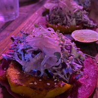 Nighttime pic of our trio of tacos which we’ve had both times we visited   at The Hungry Tapir in Kuala Lumpur