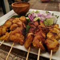 Satay, tasted like chicken to me. Great sauce. at The Hungry Tapir in Kuala Lumpur