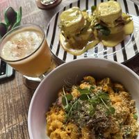 Truffle mac & cheese and Egg Benedict  at The Hungry Tapir in Kuala Lumpur