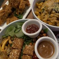 Fried Mushrooms, Mac n Chez, Tempeh Salad.  at The Hungry Tapir in Kuala Lumpur