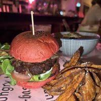 Beetroot burger   at The Hungry Tapir in Kuala Lumpur