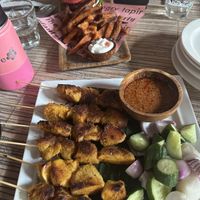 Mushroom kebobs and burger-the mushrooms didn’t taste much like mushrooms for those who aren’t fans of typically eating them. #Veganuary at The Hungry Tapir in Kuala Lumpur