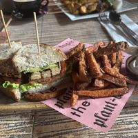 Tempeh lettuce avocado toast and sweet potato friess #Veganuary at The Hungry Tapir in Kuala Lumpur