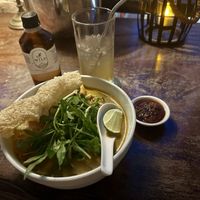 Jungle laksa and chrysanthemum kombucha   at The Hungry Tapir in Kuala Lumpur