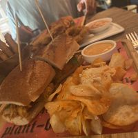 Rendang baguette with casava crisps   at The Hungry Tapir in Kuala Lumpur