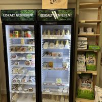 Cold kombucha and vegan cheeses   at VEGA-LIFE in Amsterdam