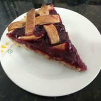 Berry pie at Prana Veggie in Quito