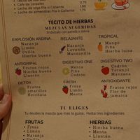 Menu at Prana Veggie in Quito