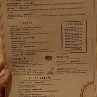 Menu at Prana Veggie in Quito