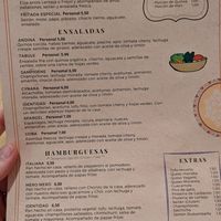 Menu at Prana Veggie in Quito