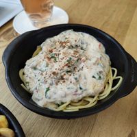 Spaghetti Alfredo  at Prana Veggie in Quito