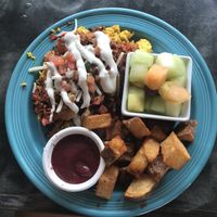 tofu scramble platter thing: delicious and well seasoned  at The Panacea Restaurant in Wilmington
