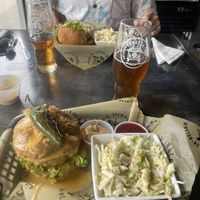 Trash burger and Panacea Sticky IPA.  at The Panacea Restaurant in Wilmington