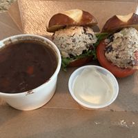 My go to soup the Black Bean❤️❤️❤️.  The chik’n salad sliders the best sandwich ever!  A special item only.  So if it’s on special GET IT!  at The Panacea Restaurant in Wilmington