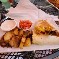 Tofu and "chorizo" breakfast burrito with has browns (Sunday Brunch) at The Panacea Restaurant in Wilmington