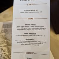 Separate vegan menu! at Daniel's Broiler - South Lake Union in Seattle
