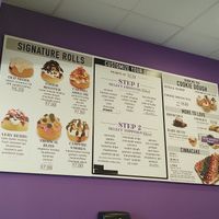 Menu board at Cinnaholic in Schaumburg