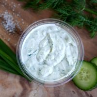 Tzatziki: vegan macadamia nut yogurt dip at Edible Peace in Honolulu