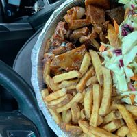 Bbq seitain sandwich with fries at Blind Faith Cafe in Evanston