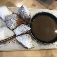 Beignets with coffee anglaise at Seed in New Orleans