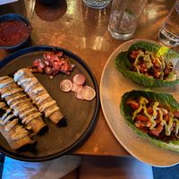Taquitos de Jamaica and the Envolturas de Lechuga. at Coa in Columbia